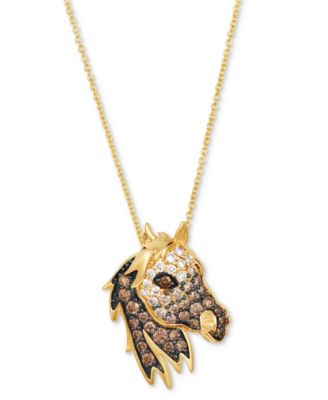 Le Vian - Chocolate Ombr&eacute; Diamond Horse Adjustable 20" Pendant Necklace (1/2 ct. t.w.) in 14k Gold