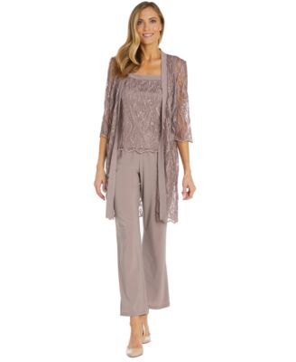 R & M Richards - Women's 3-Pc. Lace Jacket, Tank Top & Pants Set