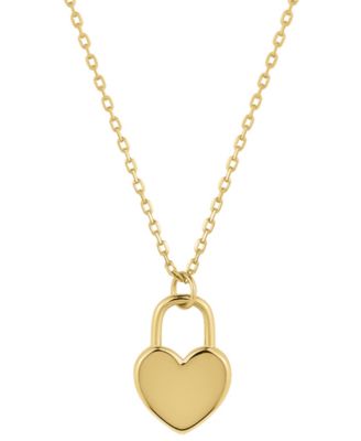 Giani Bernini - Polished Heart Padlock Pendant Necklace, 16" + 2" extender