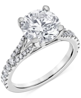 Badgley Mischka - Certified Lab Grown Diamond Split Shank Engagement Ring (3-3/8 ct. t.w.) in 14k Gold