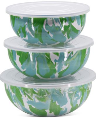 Golden Rabbit - Modern Monet Mixing Bowls with Lids, Set of 3