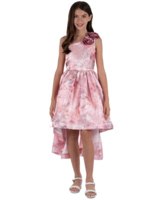 Speechless - Big Girls Rose One-Shoulder High-Low Maxi Dress