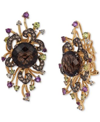 Le Vian - Multi-Gemstone Abstract Cluster Statement Earrings (18-7/8 ct. t.w.) in 14k Gold