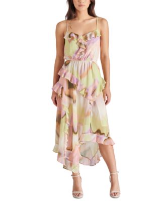 Steve Madden - Women's Delphine Ruffled Asymmetric Dress