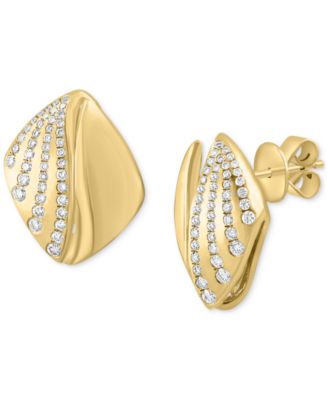 EFFY Collection - Diamond Fan Design Square Stud Earrings (1/2 ct. t.w.) in 14k Gold