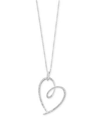 EFFY Collection - Diamond Open Heart 18" Pendant Necklace (3/4 ct. t.w.) in 14k White Gold