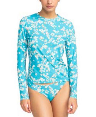 Roxy - Juniors' Sea Skippin Floral-Print Long-Sleeve Rashguard