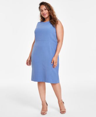 Kasper - Plus Size Crewneck Sleeveless Sheath Dress