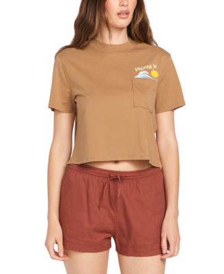 Volcom - Juniors' Pocket Dial Graphic Print Cotton T-Shirt