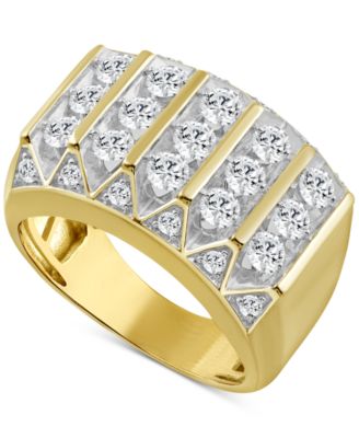 Macy's - Men's Diamond Multirow Statement Ring (2 ct. t.w.) in 10k Gold