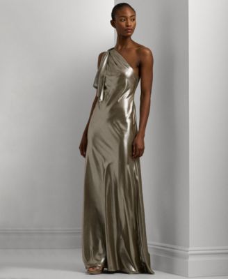 Lauren Ralph Lauren - Women's One-Shoulder Metallic Chiffon Gown