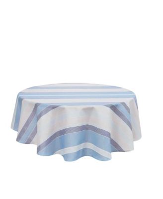 IZOD - Breakers Stripe Water-Resistant Indoor and Outdoor Tablecloth, 70" Round