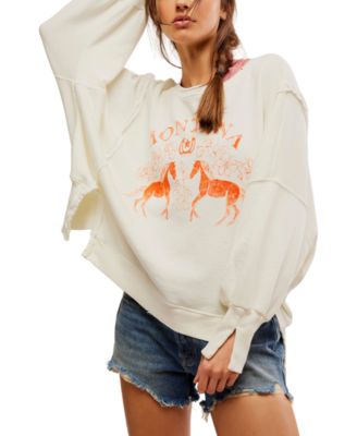 Free People - Women's Graphic Camden High-Low Sweatshirt