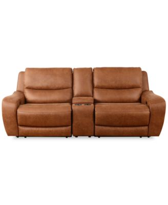 Furniture - Tanico 3-Pc. Modular Sofa with 2 Power Motion Chairs & 1 Console