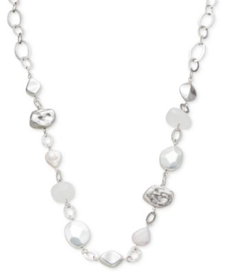 Style & Co - Silver-Tone Mixed Bead Strand Necklace, 38" + 3" extender