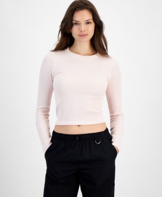 Hippie Rose - Juniors' Ribbed Crewneck Top