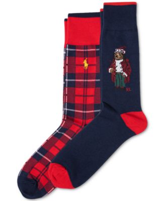 Polo Ralph Lauren - Men's 2-Pk. Arctic Holiday Bear Slack Socks
