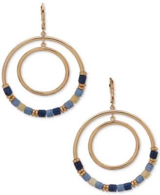 Anne Klein - Gold-Tone Beaded Orbital Drop Earrings