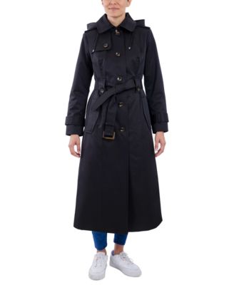 London Fog - Women's Hooded Belted Maxi Trench Coat