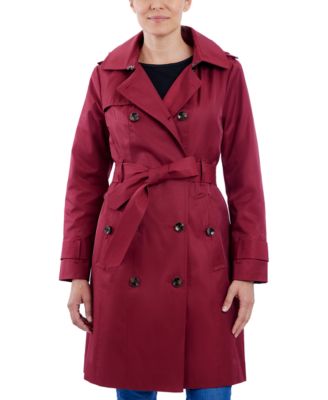 London Fog - Women's Double-Breasted Hooded Trench Coat