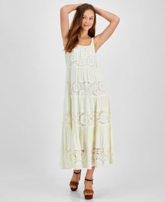 Robbie Bee - Women's Lace-Trim Maxi Dress