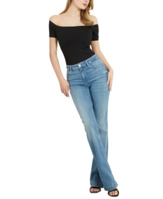 GUESS - Women's Mid-Rise Faded Bootcut Jeans