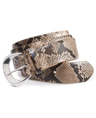 I.N.C. International Concepts - Women's Snake-Embossed Faux-Leather Belt