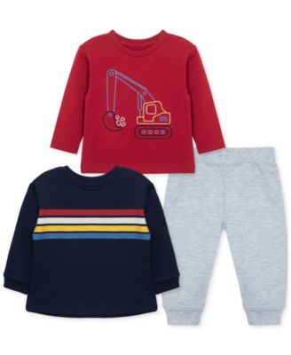 Little Me - Baby Boys 3-Pc. Construction Two Tops & One Pants Set