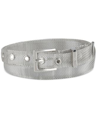 Calvin Klein - Women's Thin Minimalist Metallic Mesh Dress Belt