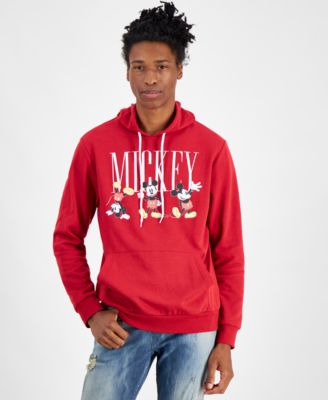 Hybrid - Men's Mickey Mouse Three Mickeys Regular-Fit Printed Fleece Hoodie