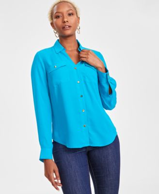 I.N.C. International Concepts - Women's Collared Button-Down Blouse