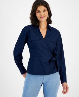 I.N.C. International Concepts - Women's Utility Wrap Blouse