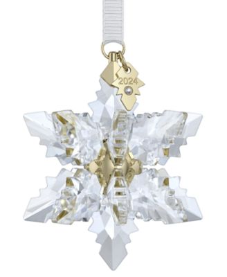 Swarovski - 2024 Gold-Tone Accent Crystal Snowflake Ornament