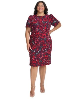 Calvin Klein - Plus Size Printed Short-Sleeve Dress