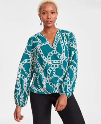 I.N.C. International Concepts - Women's Printed Surplice Top