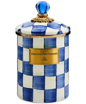 Mackenzie-Childs - Royal Check Enameled Steel Medium Canister