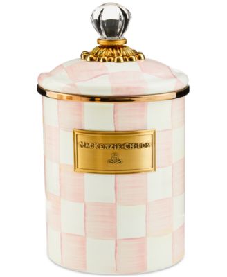 Mackenzie-Childs - Rosy Check Enameled Steel Medium Canister