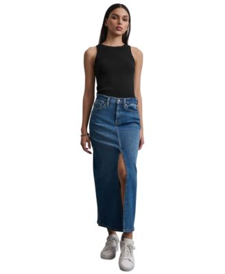 DKNY Jeans - Women's High-Rise Denim Maxi Skirt
