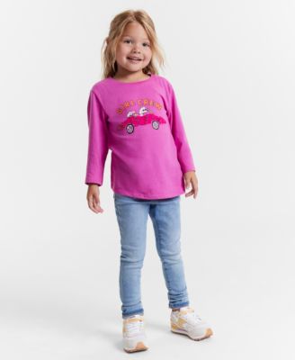 Epic Threads - Little & Big Girls Long-Sleeve Girl Crew Graphic T-Shirt