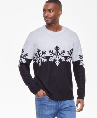 Holiday Lane - Men's  Snowflake Crewneck Sweater