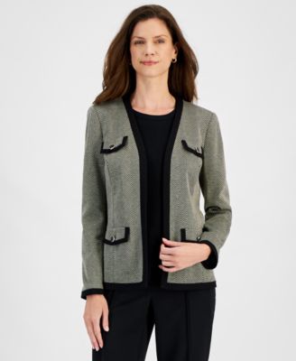 Kasper - Women's Herringbone Framed Jacket