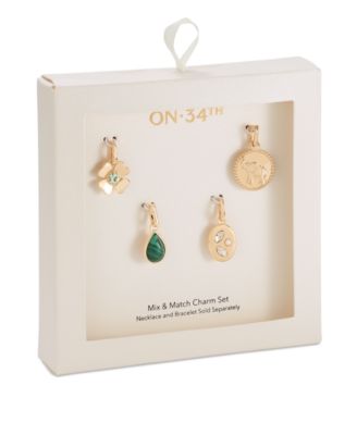On 34th - Gold-Tone 4-Pc. Set Stone Gold Luck-Themed Mix & Match Charms