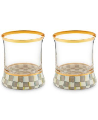 Mackenzie-Childs - Sterling Check Tumbler Glass, Set of 2