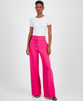 HUGO - Women's Himia Solid Flare-Leg High-Rise Pants