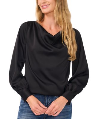 CeCe - Women's Cowlneck Blouson-Sleeve Blouse