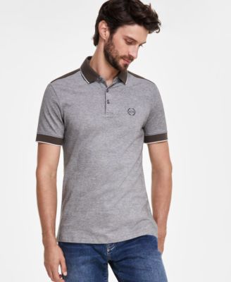 A|X Armani Exchange - Men's Short Sleeve Heathered Contrast Trim Polo Shirt