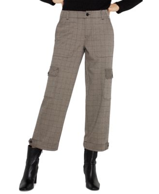 Liverpool Los Angeles - Women's Plaid Mid Rise Cropped Cargo Pants
