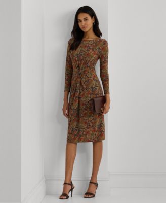 Lauren Ralph Lauren - Women's  Floral Twist-Front Stretch Jersey Dress