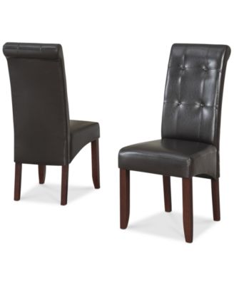 Simpli Home - Set of 2 Tufted Fabric Parson Chairs, Direct Ship
