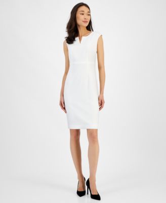 Kasper - Notched-Neck Sheath Dress